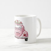 Liebe Rosa Rotes Herz Kaffeetasse (VorderseiteRechts)