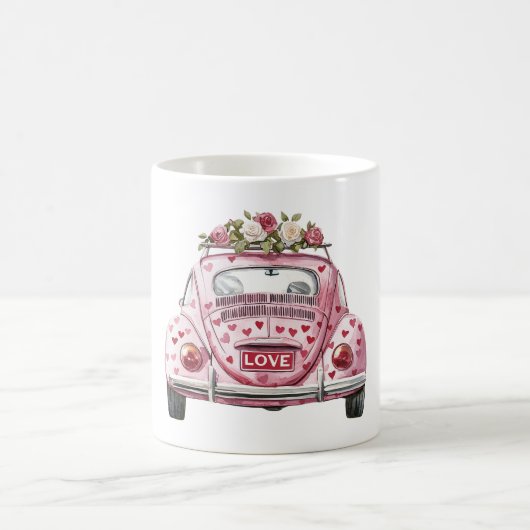 Liebe Rosa Rotes Herz Kaffeetasse (Mittel)