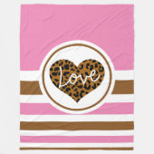 Liebe Rosa, Schwarz & Braun Fleecedecke (Vorderseite)