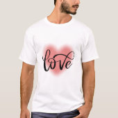 Liebe Rosa Schwarzes Herz Valentinstag T - Shirt (Vorderseite)