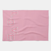Liebe Rosa Silver Glitzer Geschirrtuch (Horizontal)