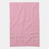 Liebe Rosa Silver Glitzer Geschirrtuch (Vertikal)