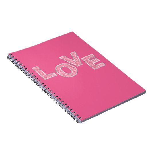 Liebe Rosa Silver Glitzer Notizblock (Rechte Seite)