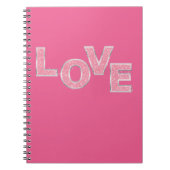 Liebe Rosa Silver Glitzer Notizblock (Vorderseite)