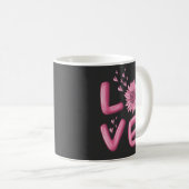 Liebe Rosa Sonnenblume Kaffeetasse (VorderseiteRechts)