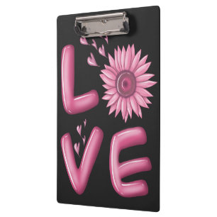 Liebe Rosa Sonnenblume Klemmbrett