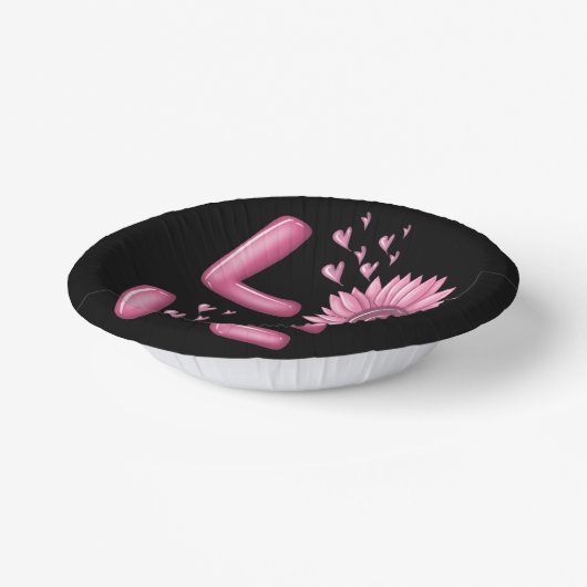 Liebe Rosa Sonnenblume Pappteller (Gewinkelt)