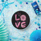 Liebe Rosa Sonnenblume Pappteller (Party)