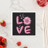 Liebe Rosa Sonnenblume Serviette (Beispiel)