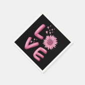 Liebe Rosa Sonnenblume Serviette (Ecke)