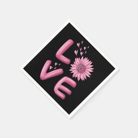 Liebe Rosa Sonnenblume Serviette (Ecke)