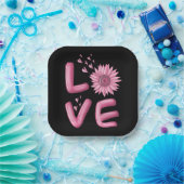 Liebe Rosa Sonnenblumenplatz Pappteller (Party)