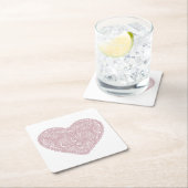 Liebe rosa Spitzen Rechteckiger Pappuntersetzer (Vor Ort)