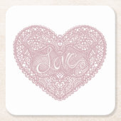 Liebe rosa Spitzen Rechteckiger Pappuntersetzer (Vorderseite)