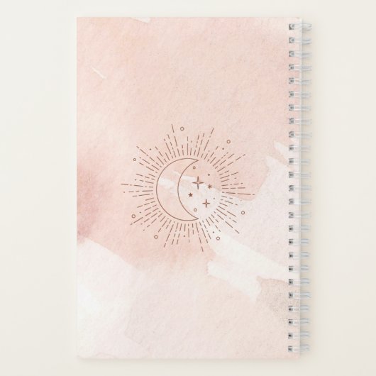 Liebe "Rosa und Gold Moon & Stars" Notizblock (Rückseite)