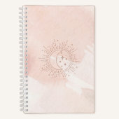 Liebe "Rosa und Gold Moon & Stars" Notizblock (Vorderseite)