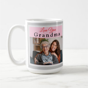 Liebe Rosa und Grau Ihr Oma Foto Tasse