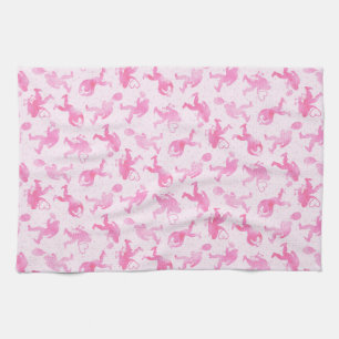 Liebe: Rosa Valentine Yeti Geschirrtuch