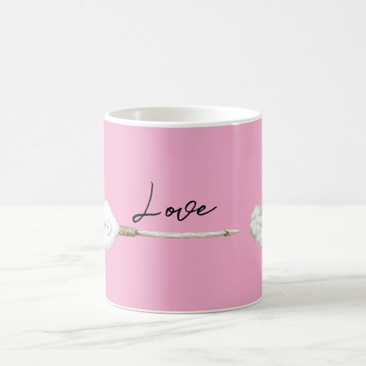 Liebe Rosa Weißes Herz Kaffeetasse (Mittel)