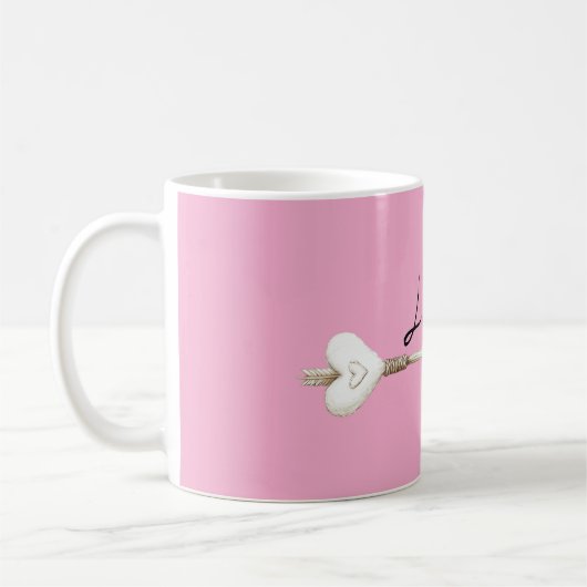 Liebe Rosa Weißes Herz Kaffeetasse (Links)