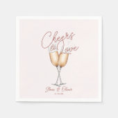 Liebe rosafarbenes Brautparty Papier Serviette (Vorderseite)