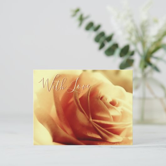 Liebe Rose Blume Anpassbare Postkarte (Stehend Vorderseite)