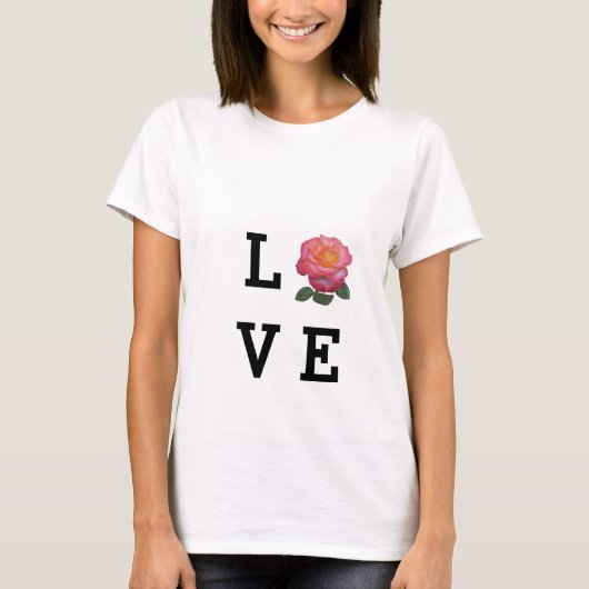 Liebe Rose Blume T-Shirt (Vorderseite)
