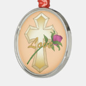 Liebe Rose Christliche Kreuzung Ornament Aus Metall (Links)