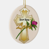 Liebe Rose Christliche Kreuzverzierung Keramik Ornament (Rechts)