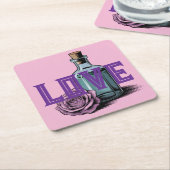 LIEBE Rose Flasche Untersetzer Set (angewinkelt)