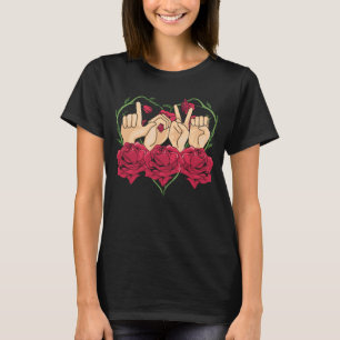 Liebe Rose Gebärdensprache Herzstück ASL Sensibili T-Shirt