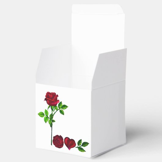LIEBE Rose Gefälligkeitsbox - Handgemalte Kunst Geschenkschachtel (Geöffnet)