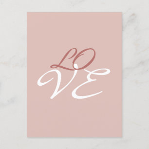 Liebe Rose Gold Farbe Kalligrafieschrift Postkarte