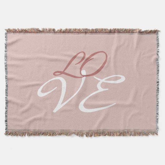 Liebe Rose Gold-Farbkalligrafie Decke (Vorderseite)