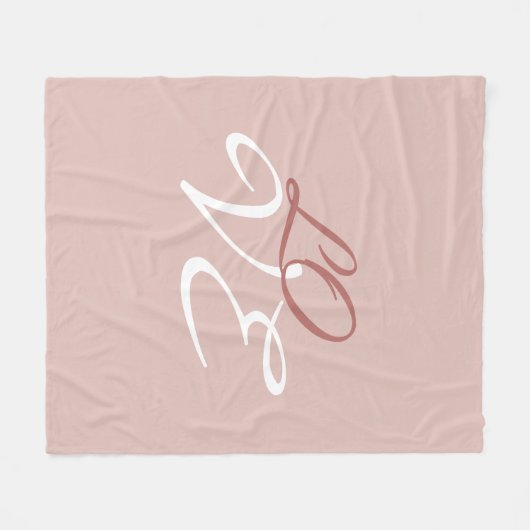 Liebe Rose Gold-Farbkalligrafie Fleecedecke (Vorderseite (Horizontal))