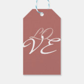 Liebe Rose Gold-Farbkalligrafie Geschenkanhänger (Rückseite)