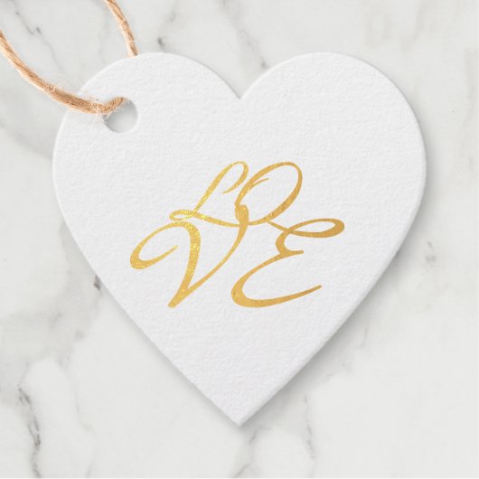 Liebe Rose Gold-Farbkalligrafie Geschenkanhänger (Vorderseite)