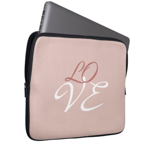 Liebe Rose Gold-Farbkalligrafie Laptopschutzhülle (Vorne Rechts)