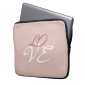 Liebe Rose Gold-Farbkalligrafie Laptopschutzhülle (Vorderseite Links)