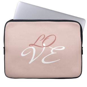 Liebe Rose Gold-Farbkalligrafie Laptopschutzhülle