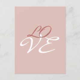 Liebe Rose Gold-Farbkalligrafie Postkarte