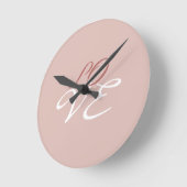 Liebe Rose Gold-Farbkalligrafie Runde Wanduhr (Winkel)