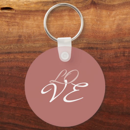 Liebe Rose Gold-Farbkalligrafie Schlüsselanhänger (Rückseite)