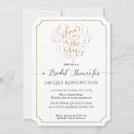 Liebe Rose Gold Glitzer Typografie Brautparty Einladung