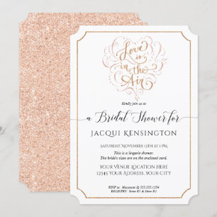 Liebe Rose Gold Glitzer Typografie Brautparty Einladung