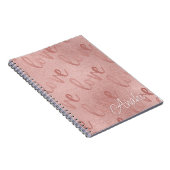Liebe Rose Gold Script Muster Notizblock (Rechte Seite)
