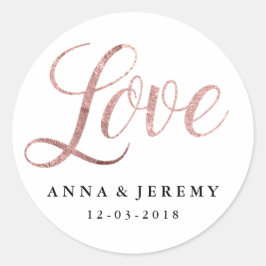 Liebe Rose Gold Wedding Sticker
