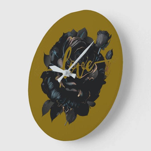 Liebe Rose Große Wanduhr (Winkel)