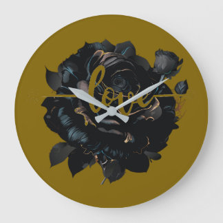 Liebe Rose Große Wanduhr