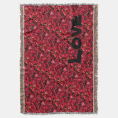 "LIEBE" & Rose Muttertagswurzel Decke (Vorderseite Vertikal)